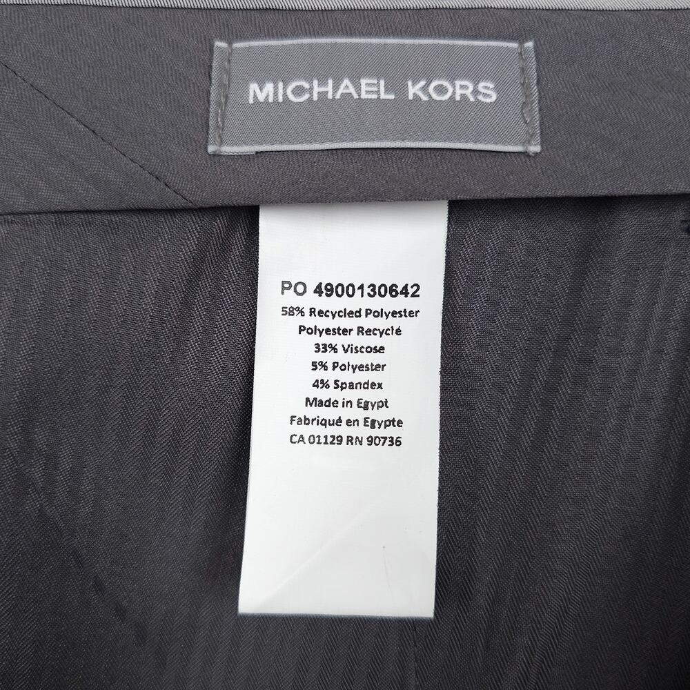 Michael Kors Mens Classic Fit Dress Pants 36x30 Navy Blue Solid Stretch Pleated - Picture 12 of 12